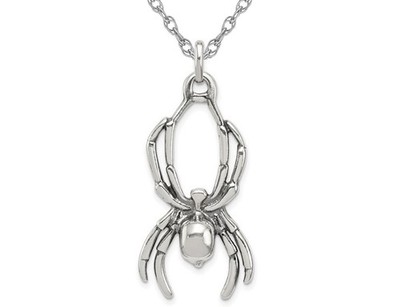 Sterling Silber Spinne Charm Anhänger Halskette mit Kette
