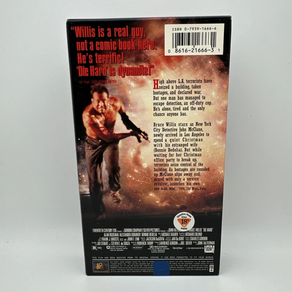 Die Hard (VHS, 1989, CBS Fox) Bruce Willis, Alan Rickman OOP Rare FS - Image 2 of 4