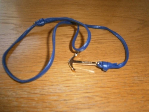 Viking Anchor Wrap Bracelet 22 inches Navy Leather