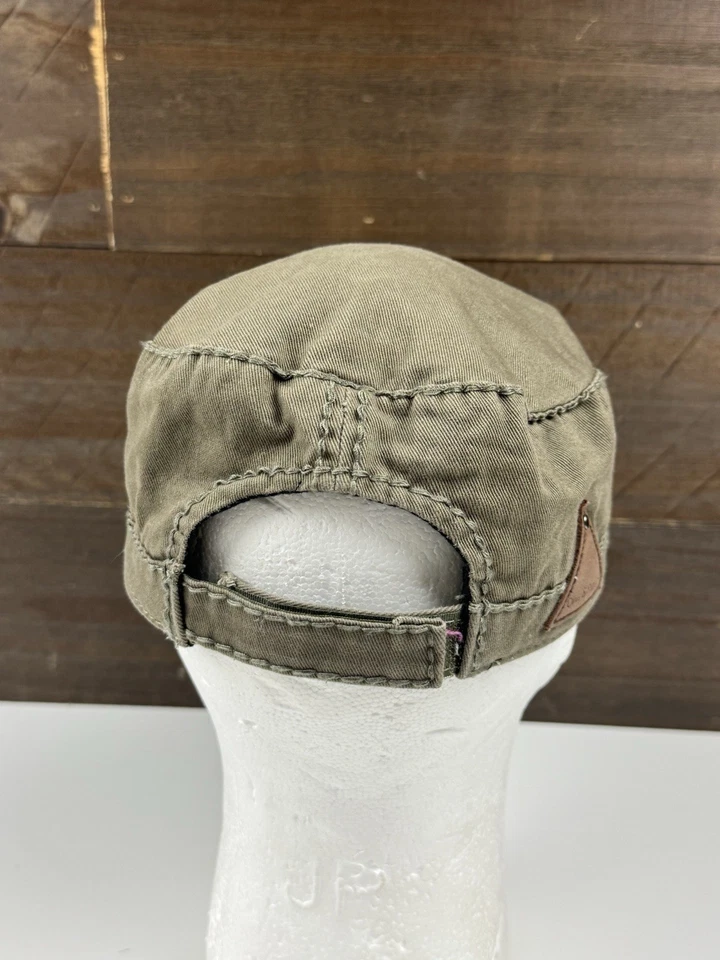 Olive & Pique Bling Beaded Leather Tip Women’s Olive/Khaki Adjustable Hat - Image 4 of 4