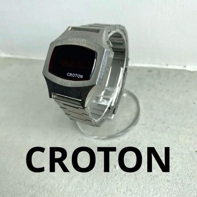 Croton Digitaluhr Edelstahl Silber Gebraucht aus Japan