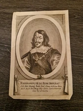 gravure ancienne, 18 Ème S, Ferdinandus III D G ROM IMPERAT