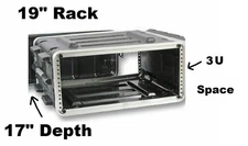 19" 3U Rack Mount Flight Storage Case Free Shipping