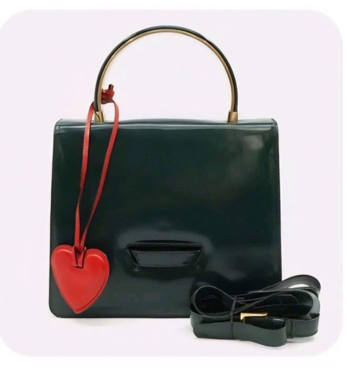 MOSCHINO　ヴィンテージ　レザー ハンドバッグ MOSCHINO Vintage 2way Shoulder Top Handle bag Heart charm Leather