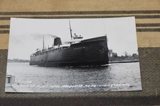 CITY OF FLINT 32 Pere Marquette Car Ferry LUDINGTON Postcard RPPC Real Photo
