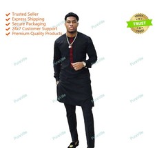 Mens Kurta Fashion Shirt Mens Kurta Cotton India Dress Kurta Color Black