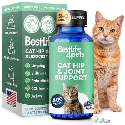 Cat Joint Supplement and Mobility Support - Natural Plant-Based Formula Provi...