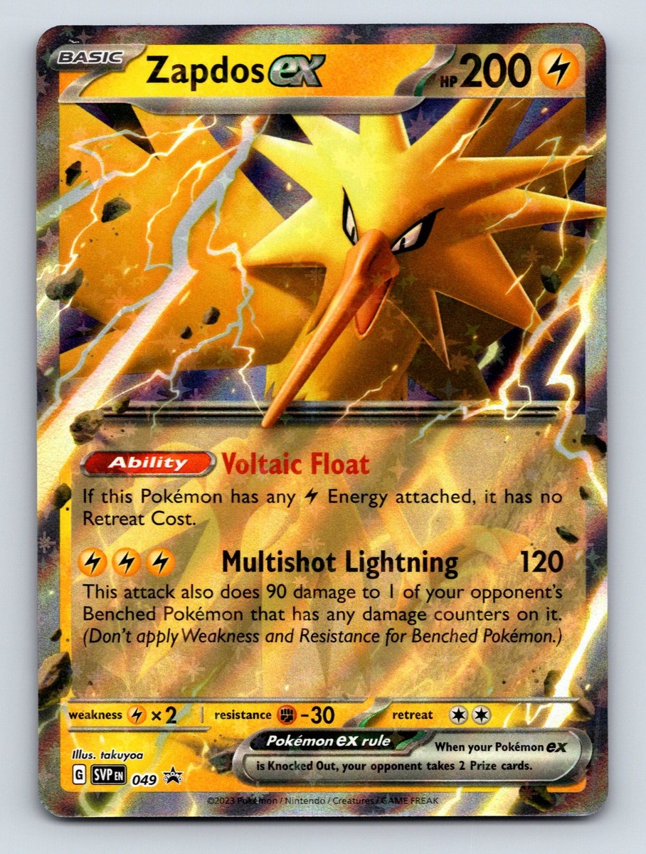Basic Zapdos EX HP 200 Multishot Lightning Attack Rarity Yellow