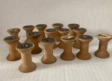 Vintage Wood Thread Spools, Most American Thread Co, Lot Of 15