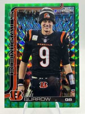 2025 Topps Chrome Joe Burrow Variation Green Geometric Refractor /99
