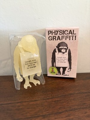 Banksy Chimp Monkey Physical Graffiti 4'' Figure DesignerCon Glows GID Open Box