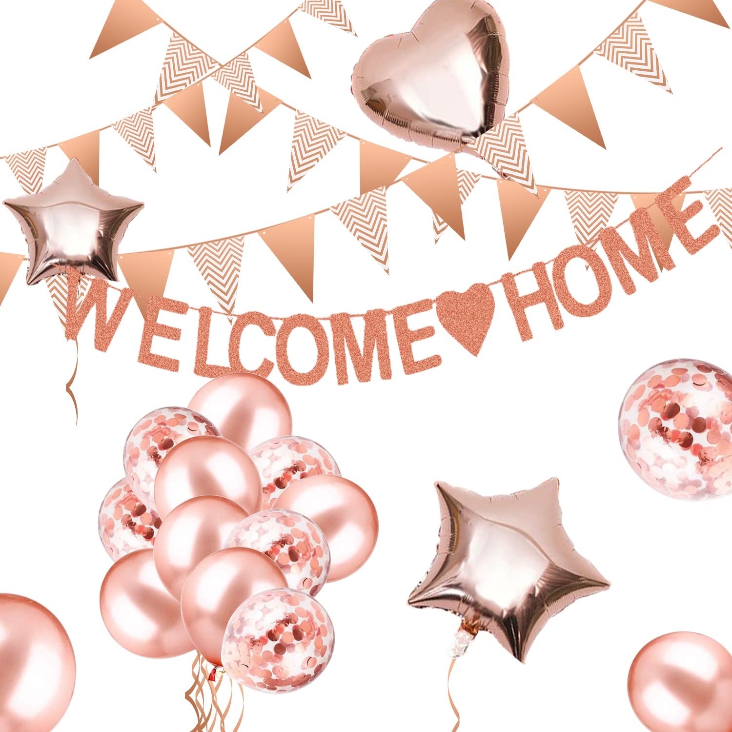 Ballon Welcome Home et guirlande pour célébrer le retour d'un proche