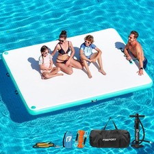 Inflatable Floating Dock Lake Floats for Adults, Floating Docks Platform Isla...
