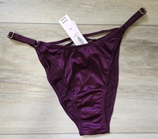 NWT Victoria's Secret Purple Silky Smooth Strappy Back Brazilian Panties S