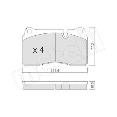 Bremsbelagsatz Scheibenbremse Metelli 22-0695-0 für Land Rover Vorderachse