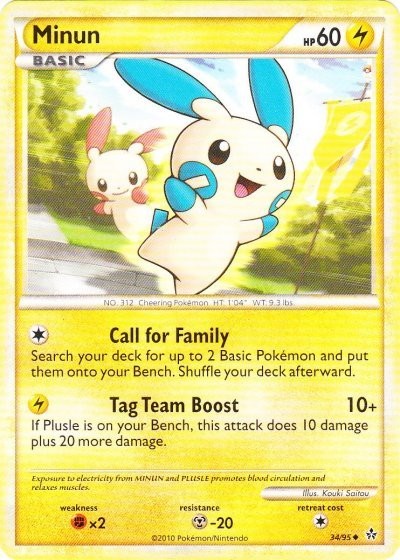 Hero Deal, English - 1 x Pokemon Minun - 34/95 - Uncommon HS Unleashed