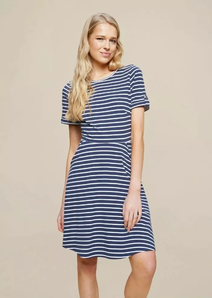 Blue and white striped t hotsell shirt dress