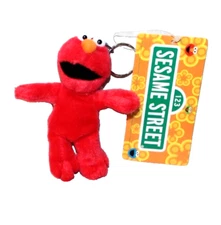 NEW WITH TAG 2003  SESAME STREET ELMO KEYCHAIN WITH BACK ZIPPER 5" TALL PLUSH