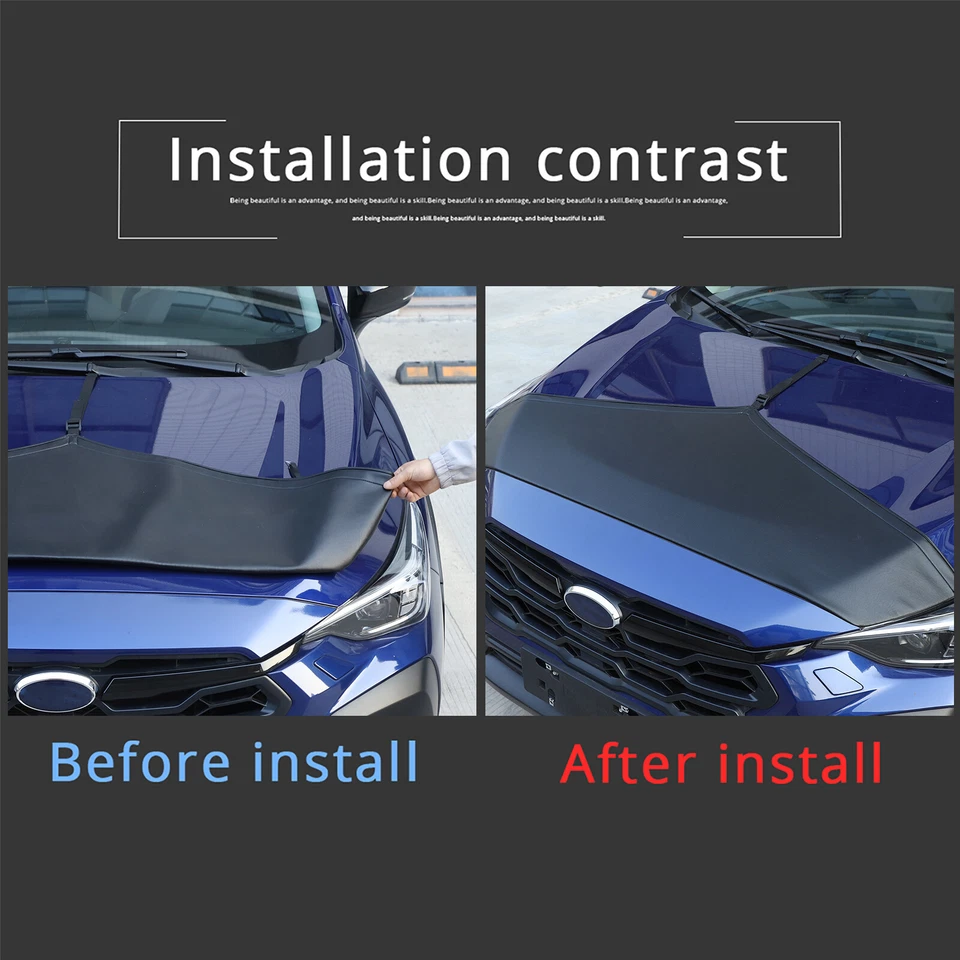 Front End Bumper Hood Mask Bra Cover Fits For Subaru Crosstrek 2024 2025 Lether - Image 3 of 4