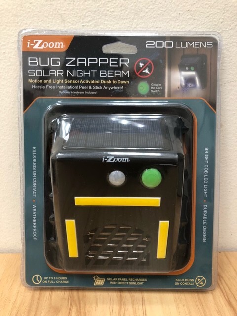 i-Zoom Bug Zapper Solar Night Beam MOTION & LIGHT SENSOR ACTIVATED