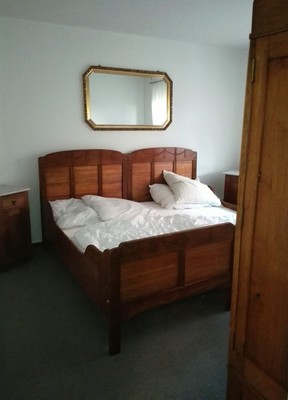 Jugendstil Doppelbett um 1890 Eiche Massiv restauriert
