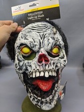 NWT Light Up Zombie Skull Unisex Mask. One Size Fits All.