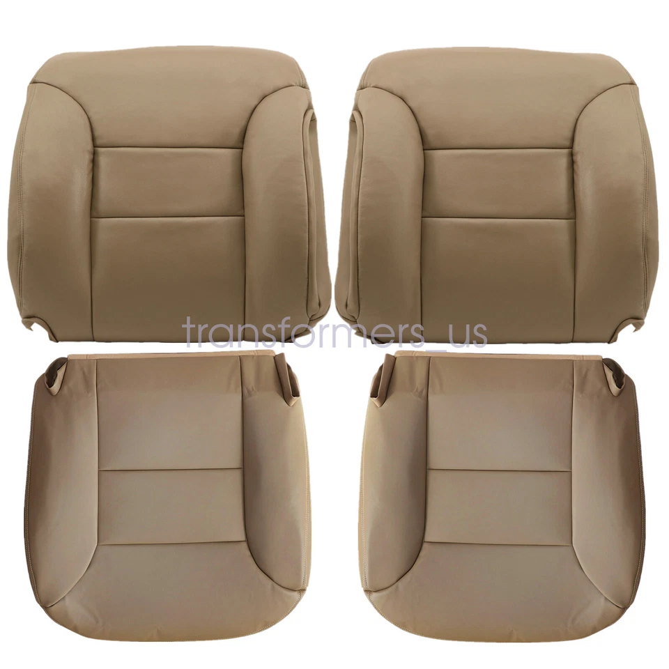Cubierta de asiento de cuero ambos lados tostado neutro mediano para Chevy Tahoe Suburban 1995-1999 Foto 3 de 4