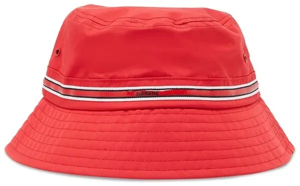 Rare chapeau seau rouge concasseur à rayures silicone suprême