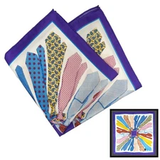 JOS A BANK Mens Silk Handkerchief Multicolor Necktie Print Pocket Square 13.5"
