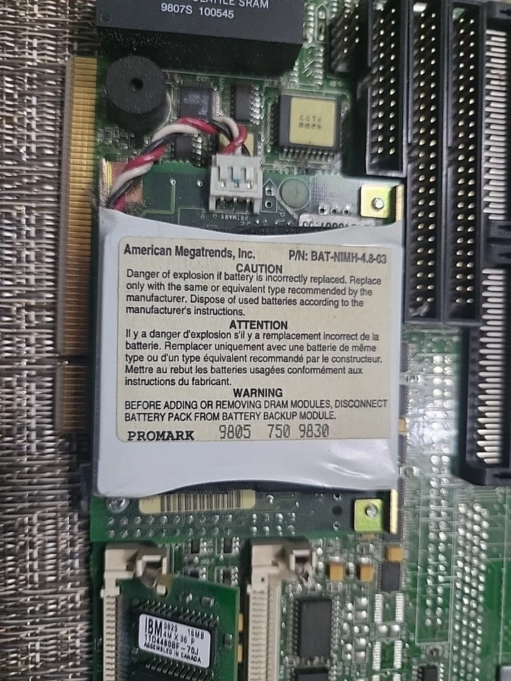 American Megatrends MegaRAID Series 428 REV D-1 w/ Battery BAT-NIMH-4.8-03 (D6) - Image 4 of 4