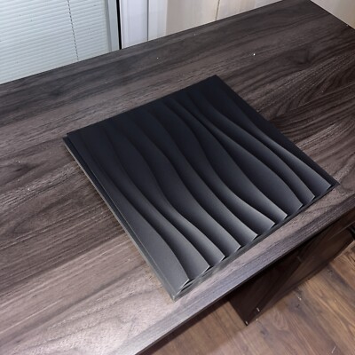 Gewellte schwarze Wandpaneele - modernes Design 3D Wandpaneele