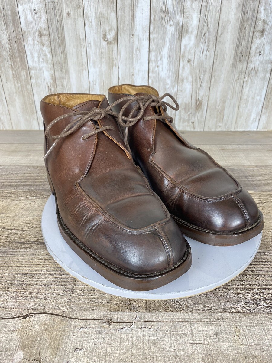 Vintage Lavorazione Artigiana Mens Brown Leather Ankle Boots  display picture 2