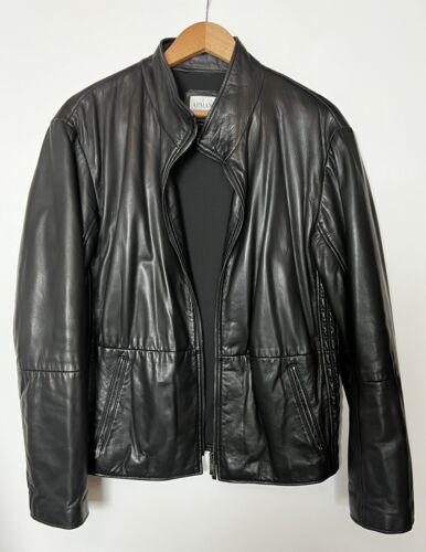 #285 ARMANI COLLEZIONI Blouson Leather Jacket Siz… - image 1