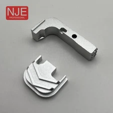 Combo Kits For Gl0ck Gen1-3 Fits17-39Extended Magaz1ne Re1ease Back Plate Silver