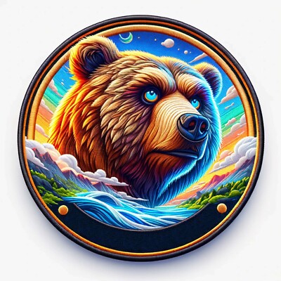 Grizzly Bear Patch Iron-on Clothing Applique Wild Animals Badge Nature Gift