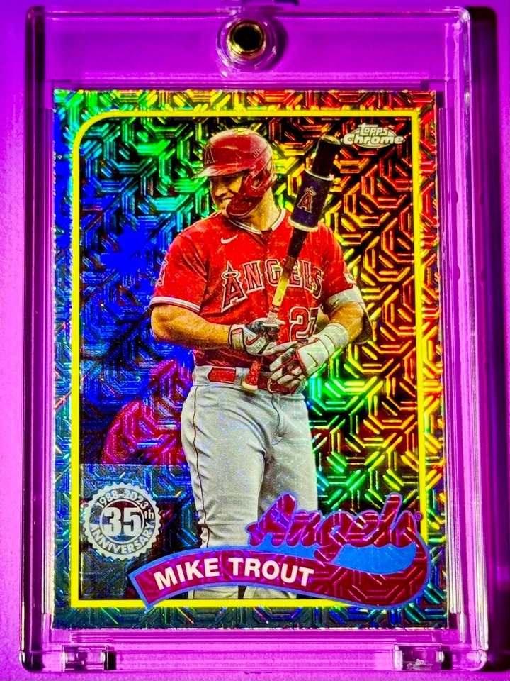 Mike Trout RARE CHROME MOJO REFRACTOR TOPPS CHROME SPECIAL 35TH ANNIVERSARY MINT - Image 2 of 4