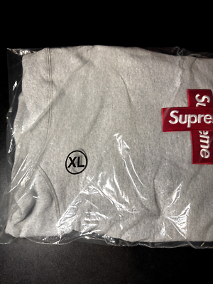 Supreme Cross Box Logo Grey Sweatshirt- Size XLarge - NEW | eBay