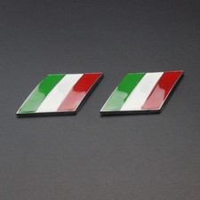 2X Italy Flag Sticker Side Fender Emblem Metal Badge for Italian Car Motorcycle