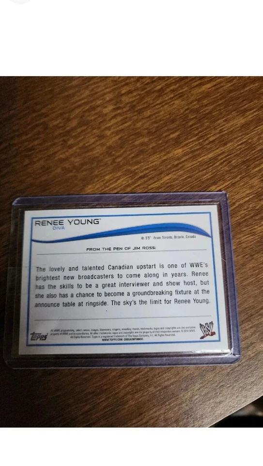 2014 Topps подлинный автограф дебютант карта Рене Янг RC WWE 🔥 NXT 🔥AEW WWF - Изображение 2 из 2