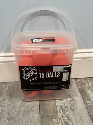 FRANKLIN NHL STREET HOCKEY 15 PACK BALLS WARM WEATHER OFFICIAL BULK ORANGE
