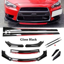 Front Bumper Lip Spoiler Splitter Side Skirt For Mitsubishi Lancer 08-15