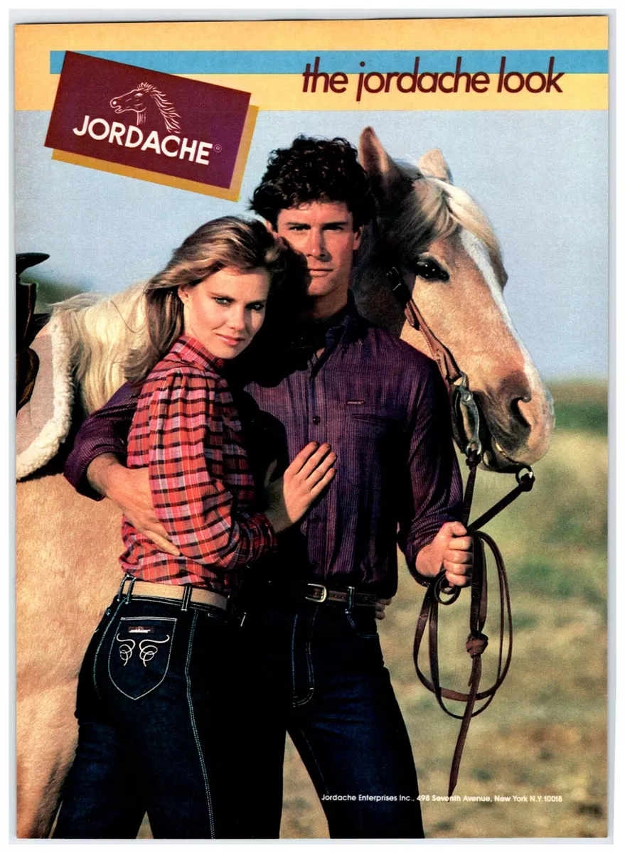 1982 WOMAN BUTT COUPLE JORDACHE JEANS Original 1980's 8 X 11 Magazine Ad  M232