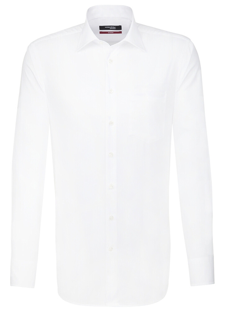 Men Non-iron Structure Business Shirt In Shaped With Kent-Collar And Extra Long Sleeve Grey 20686 360