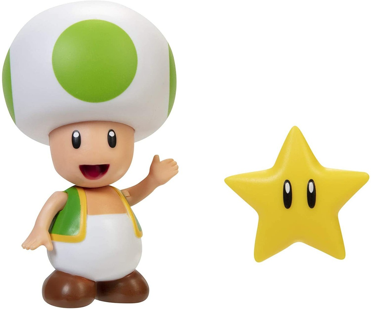 GREEN TOAD SUPER MARIO Action Figure 4 Inch with Star