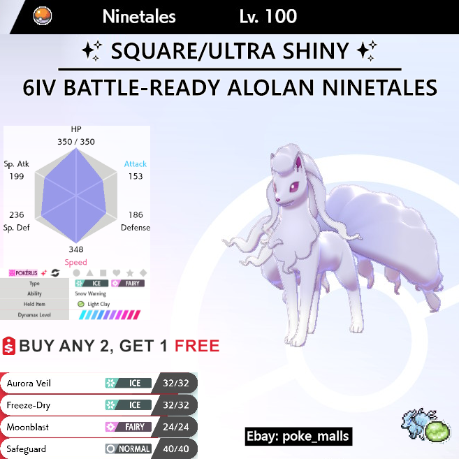 Shiny Evolved Alolan Package - (10x, 6IV, Shiny, Battle Ready) - Pokemon  Let's Go