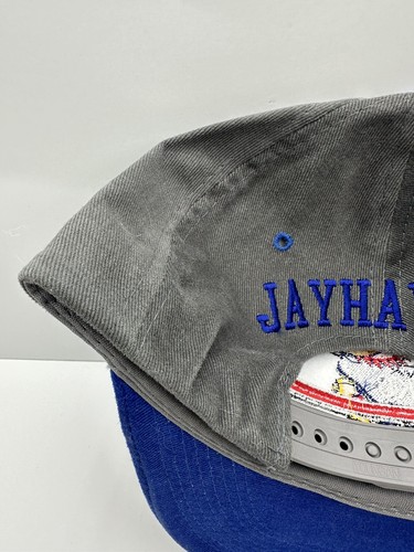 Vintage Covee Kansas Jayhawks SnapBack Grey Blue NCAA Hat Cap NWT - Picture 8 of 14