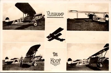 Netherlands De Kooy Airfield Royal Dutch Navy Fokker BiPlanes WWI Era Postcard