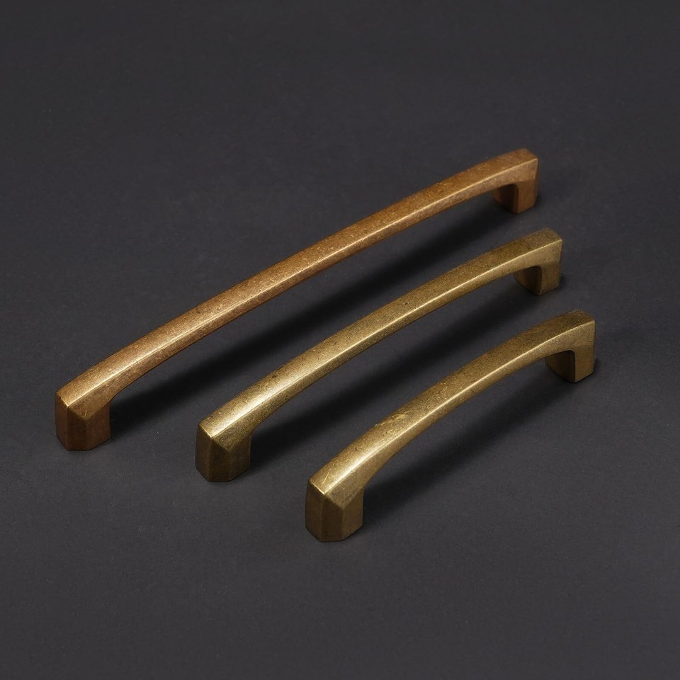 10 Pack 5Inch128mm Antique Brass Pulls Vintage Brass Kitchen