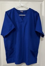 Cherokee Authentic Workwear Women  s V-Neck Royal Blue Scrub Top L