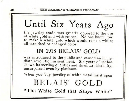 1924 Print Belais Gold White Gold that Stays White Jewelry